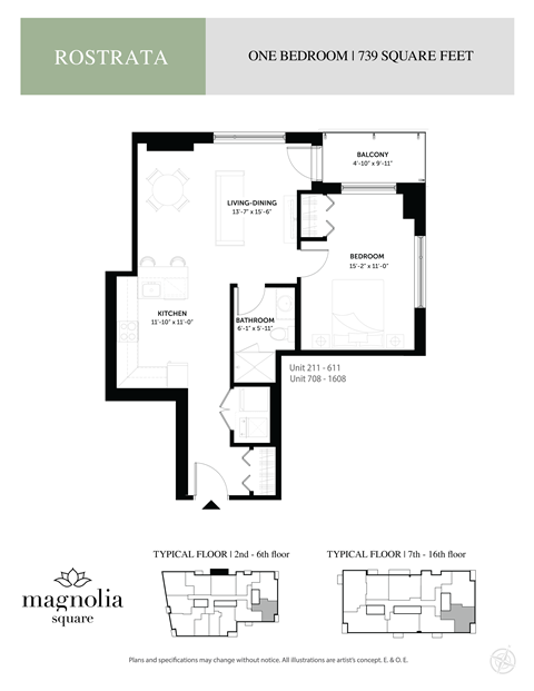 the floor plan of one bedroom condo on square feet